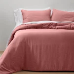 Casaluna Heavyweight Comforter Set Solid Down Alternative, Rose, Full/queen. Fixed Price $59.99.