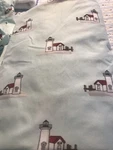 King Sheet Set Four Pie Lighthouse Pattern With Storage Bag. Fixed Price $18.00.