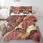 Erosebridal Brown Marble 7 Pcs Comforter Set King Gold Crack Bedding Adults. Fixed Price $143.97.