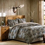 Woolrich White River King Mini Comforter Set Blue Brown Plaid 3PC WR10-1056. Fixed Price $67.50.