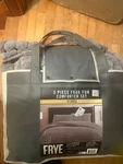 Frye Faux Fur Carved Luxury Comforter 3 Piece King Set, Reversible Gray 1841856. Fixed Price $150.00.