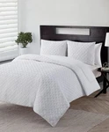 Vcny Home Nina 3-PIECE Embossed King Quilt Set, White. Fixed Price $40.99.