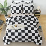 Caressma Black White Plaid Comforter Set King Size, Buffalo Check. Fixed Price $48.06.