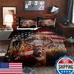 Luvivihome 3PCS Hunting Camo Comforter Set Deer Full Size Patriotic. Fixed Price $66.48.