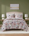 Jla Home Saffron 3 Pc Full/ Queen Comforter Set Floral Pastel Pink Holidays. Fixed Price $44.10.