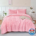 Winlife Faux Comforter Set Full Size Pink 3PCS Long Hair Shaggy Furry Plush. Fixed Price $77.89.