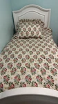 Vintage Laura Ashley Twin Comforter Set W/2 Sham Floral French Red Yellow Revman. Fixed Price $135.00.