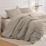 Oversized King Comforter 128X120- Linen Feel Ruched Bedroom Sets, 3 Pi. Fixed Price $148.99.