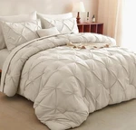 Cozylux King Size 7 Pieces Pintuck Bed Bag Comforter Set Ivory/beige New. Fixed Price $89.98.
