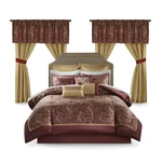 Madison Park Brystol 24 Piece King Comforter Set Red Paisley Jacquard. Fixed Price $209.99.