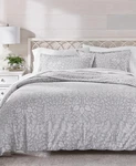 Charter Club Gray Combo Festive Damask 3PC Reversible Flannel King Comforter Set. Fixed Price $100.00.