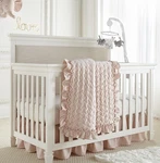 Heritage Blush Velvet Baby Bedding Set - Levtex 3 Piece Excellent. Fixed Price $65.29.