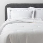 Threshold Cotton Sateen Comforter Set Luxe, White/light Teal Green, Full/queen. Fixed Price $31.99.
