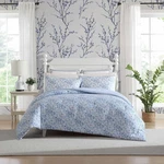 Laura Ashley - Comforter Set, Soft Cotton Bedding Twin, Quartet Blue. Fixed Price $75.48.