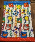 Vintage 1993 Warner Brothers Looney Tunes Comforter Blanket Twin Size 62X86. Fixed Price $59.99.