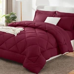 Cozylux Size Comforter Set Burgundy - 7 Pieces Bed A King,. Fixed Price $93.93.