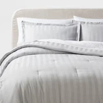 3PC Luxe Striped Damask Comforter And Sham Set - Threshold. Fixed Price $27.19.