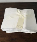 Bokser Home 100% French Linen Queen Sheet Set Cream Flat Fitted 2 Pillowcase New. Fixed Price $150.00.