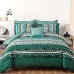 Boho Paisley Floral Striped Comforter Set 8-PCS In Bag Microfiber All Seasons. Fixed Price $65.89.