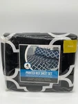 Utopia Microfiber 4 Piece Full Bed Sheet Set Quatrefoil Black Deep Pocket New. Fixed Price $24.99.