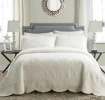 Vcny Home Westland Plush Quilted 2 Piece Bedspread Set, Queen, Ivory. Fixed Price $112.99.