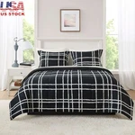 7-PIECE Reversible Bed In Bag Comforter Set W/ Sheets Black/white Checker Full. Fixed Price $51.45.