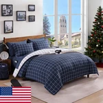 Amberspace Twin Xl Comforter Set Dark Blue Plaid Checkered Bedding Boys Girls. Fixed Price $86.99.