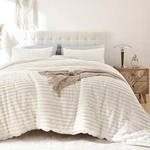 Smoofy Fluffy Comforter Set 3 Piece-queen (90 X90''), Cream White. Fixed Price $71.23.