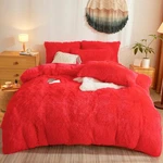 Besfunny Faux Fur Fluffy Red Comforter Cover Queen Set Plush. Fixed Price $79.86.