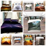 3D Sunrise Mountains Peak River Landscape Quilt Cover Duvet Comforter Set. Fixed Price $89.99.