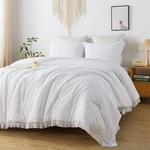 Andency White Set Full, 3 Pieces Boho Lightweight Bedding Comforter.... Fixed Price $33.83.