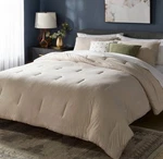 3PC Full/queen Jersey Comforter Set Oatmeal Heather Threshold Zippered Shams. Fixed Price $65.00.