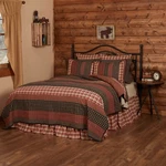 Beckham Queen 90WX90L Hand Quilting Rust Khaki Black Country Patchwork Vhc. Fixed Price $149.95.