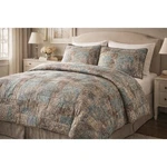 Croscill Comforter Set Full Size Blue Brown Damask 3PC Shams Luxury Bedding. Fixed Price $99.99.