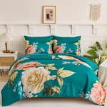 Drucon Floral Comforter Set Queen Size 7 Pieces Bed In Bag, Teal Blue Flora.... Fixed Price $52.06.