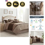 Bedding Set Queen Faux Suede Comforter Shams Pillows Bedskirt Modern Cozy. Fixed Price $198.41.