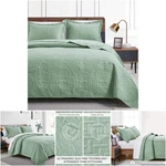 3 Piece Queen Quilts Sage Bedspread Comforter Modern Coin Pattern Summer. Fixed Price $60.19.