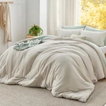 Bedsure Super King Plus Comforter Set 128X120 3PC Beige Prewashed. Fixed Price $179.99.