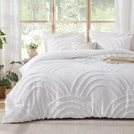 Enjohos White Queen Comforter Set 3 Pieces Boho Tufted Rainbow Bedding All Seaso. Fixed Price $66.15.