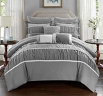 CS2125-AN Cheryl 10 Piece Comforter Set Complete Bed In Bag Pleated Ruched Ruf. Fixed Price $178.99.