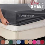 16" Extra Deep Pocket Bed Sheets Set Ultra Soft Fitted Mattress Cover King Size. Fixed Price $10.49.