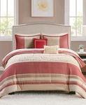 Jla Home Astoria Jacquard Geometric Red King 7 Piece Comforter Set. Fixed Price $57.20.