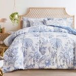 Flysheep Botanical Bed In Bag Queen Size 7 Pieces, Reversible Blue And Whit.... Fixed Price $60.74.