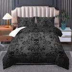 Gothic Skull King Size Bedding Set - Boho Comforter With Unique Design. Fixed Price $75.99.