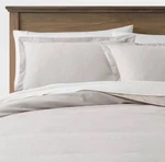 Full/queen Linen Chambray Duvet Cover & Sham Set Light Gray Threshold New. Fixed Price $40.00.