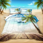 Coastal Beachy Comforter Set King Themed Bedding Tropical Pa. Fixed Price $105.99.