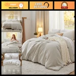 King Comforter Set - Beige Soft Prewashed Bedding, 3 Pieces, Lightweight. Fixed Price $47.59.