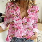 Pink Horse Floral Blouse Country Girl Equestrian Top Trainer Gift. Fixed Price $25.99.