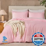 Andency Pink Twin Size Comforter Set, 2 Pieces Boho Solid Modern Bedding. Fixed Price $55.85.