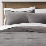 King Cotton Velvet Comforter And Sham Set Charcoal - Threshold:. Fixed Price $47.99.
